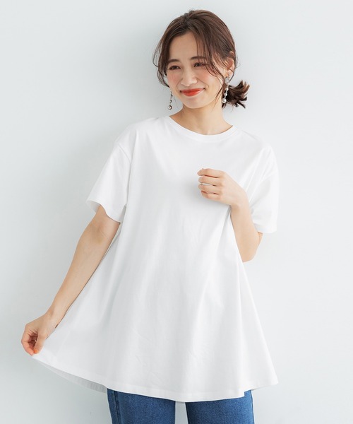 coca(coca)(コカ)の「フレアTee(Tシャツ/カットソー・レディース・ホワイト/ブラック/ピンク/その他・ONE SIZE)」の1枚目の写真