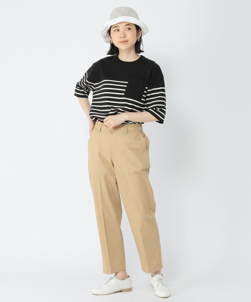 studio CLIP（スタディオクリップ）の「14ゲージニットポケットTシャツ（ニット/セーター・レディース・ライトグレー/ブラック/グリーン・FREE）」の5枚目の写真