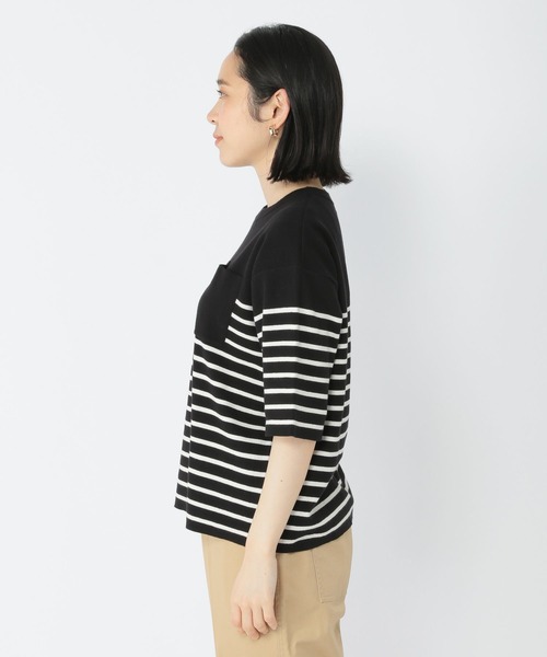 studio CLIP（スタディオクリップ）の「14ゲージニットポケットTシャツ（ニット/セーター・レディース・ライトグレー/ブラック/グリーン・FREE）」の8枚目の写真