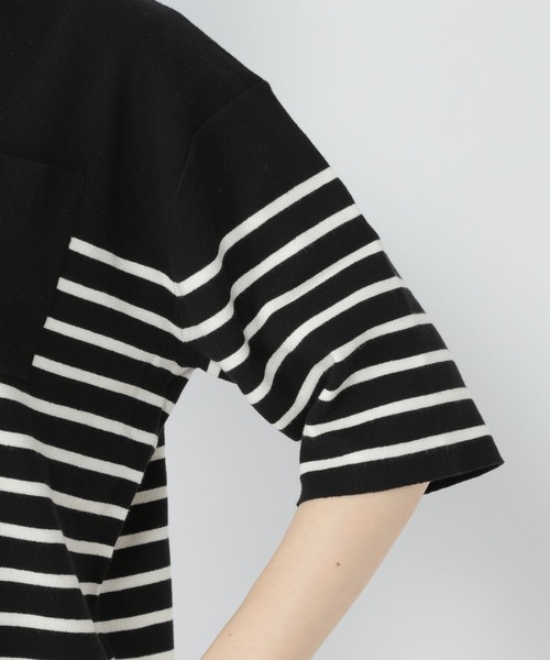 studio CLIP（スタディオクリップ）の「14ゲージニットポケットTシャツ（ニット/セーター・レディース・ライトグレー/ブラック/グリーン・FREE）」の11枚目の写真