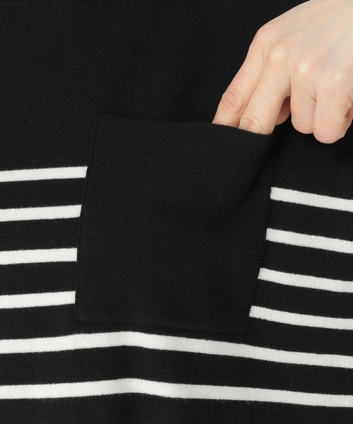 studio CLIP（スタディオクリップ）の「14ゲージニットポケットTシャツ（ニット/セーター・レディース・ライトグレー/ブラック/グリーン・FREE）」の12枚目の写真