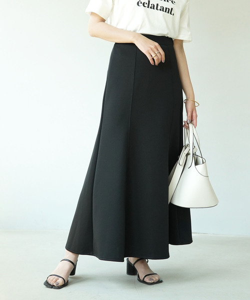 IAMUSE（アイアミューズ）の「【IAMUSE】ハイウエストマーメイドスカート S0657（スカート・レディース・ブラック/オレンジ/グリーン/アイボリー・FREE）」の2枚目の写真