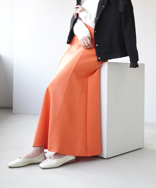 IAMUSE（アイアミューズ）の「【IAMUSE】ハイウエストマーメイドスカート S0657（スカート・レディース・ブラック/オレンジ/グリーン/アイボリー・FREE）」の14枚目の写真