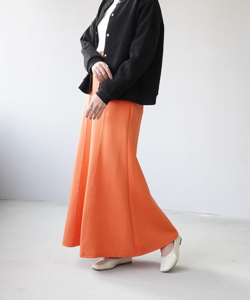 IAMUSE（アイアミューズ）の「【IAMUSE】ハイウエストマーメイドスカート S0657（スカート・レディース・ブラック/オレンジ/グリーン/アイボリー・FREE）」の18枚目の写真