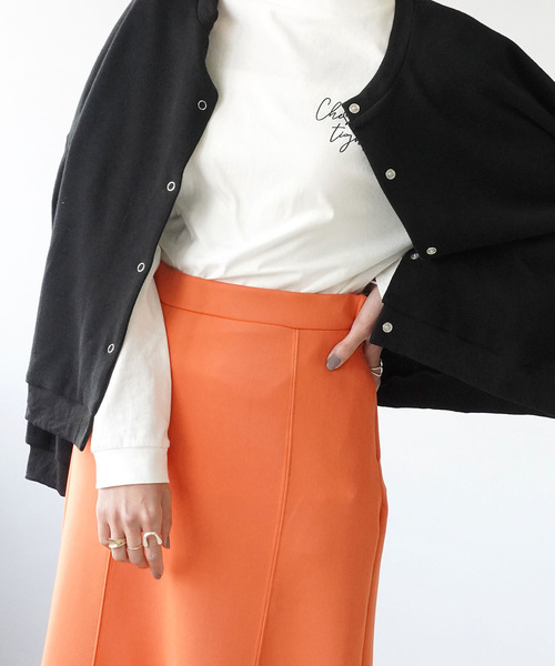 IAMUSE（アイアミューズ）の「【IAMUSE】ハイウエストマーメイドスカート S0657（スカート・レディース・ブラック/オレンジ/グリーン/アイボリー・FREE）」の19枚目の写真