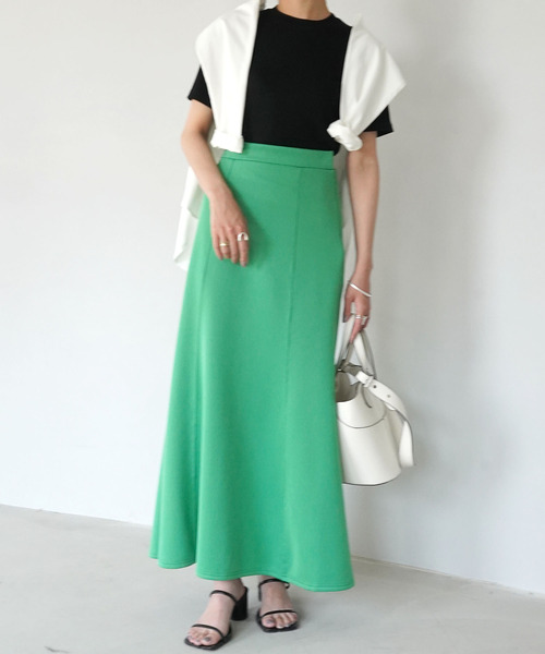 IAMUSE（アイアミューズ）の「【IAMUSE】ハイウエストマーメイドスカート S0657（スカート・レディース・ブラック/オレンジ/グリーン/アイボリー・FREE）」の22枚目の写真