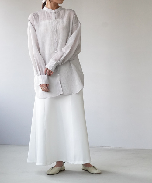 IAMUSE（アイアミューズ）の「【IAMUSE】ハイウエストマーメイドスカート S0657（スカート・レディース・ブラック/オレンジ/グリーン/アイボリー・FREE）」の5枚目の写真