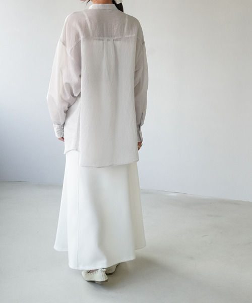 IAMUSE（アイアミューズ）の「【IAMUSE】ハイウエストマーメイドスカート S0657（スカート・レディース・ブラック/オレンジ/グリーン/アイボリー・FREE）」の7枚目の写真