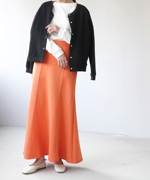 IAMUSE（アイアミューズ）の「【IAMUSE】ハイウエストマーメイドスカート S0657（スカート・レディース・ブラック/オレンジ/グリーン/アイボリー・FREE）」の15枚目の写真