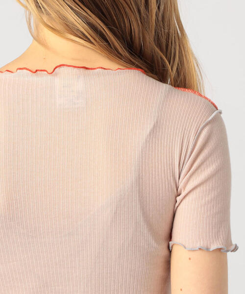 TOMORROWLAND (トゥモローランド)の「BASE RANGE VEIN コットン クルーネックTシャツ(Tシャツ/カットソー・レディース・ライトベージュ/ライトブルー・S)」の8枚目の写真
