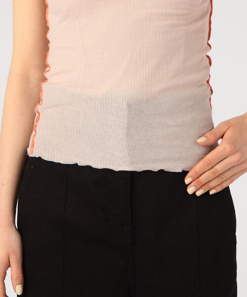 TOMORROWLAND (トゥモローランド)の「BASE RANGE VEIN コットン クルーネックTシャツ(Tシャツ/カットソー・レディース・ライトベージュ/ライトブルー・S)」の10枚目の写真