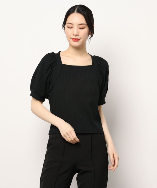 ems excite(エムズエキサイト)の「ボレロ風デザインカットソー(Tシャツ/カットソー・レディース・ブラック/パープル/オフホワイト/ブラック系その他・FREE)」の6枚目の写真
