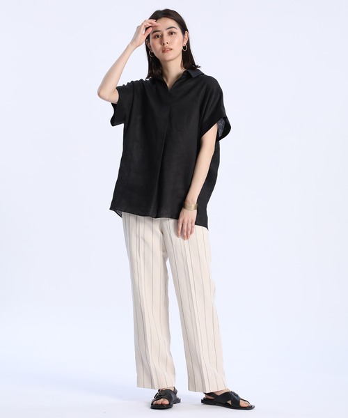INED(イネド)の「ストライプストレートパンツ(その他パンツ・レディース・モカ・9号/7号)」の8枚目の写真