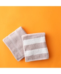 Francfranc（フランフラン）の「ヴァレセットフェイスタオル ボーダー ベージュ（タオル）」