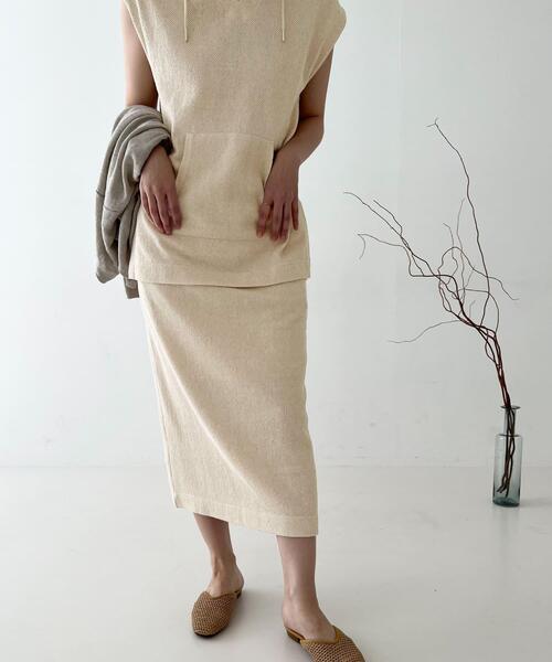 URBAN RESEARCH DOORS（アーバンリサーチドアーズ）の「『セットアップ対応』ヘリンボーン柄カットスカート（スカート・レディース・ブラウン/ナチュラル・MEDIUM）」の5枚目の写真