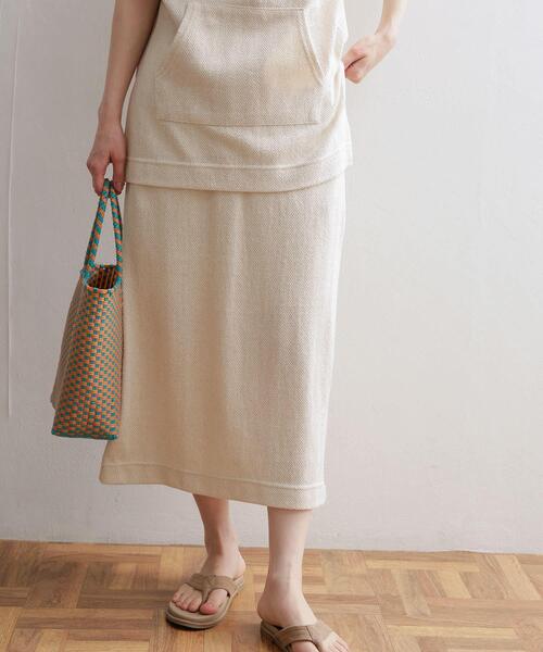 URBAN RESEARCH DOORS（アーバンリサーチドアーズ）の「『セットアップ対応』ヘリンボーン柄カットスカート（スカート・レディース・ブラウン/ナチュラル・MEDIUM）」の8枚目の写真