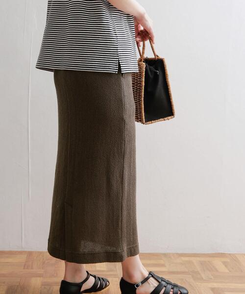 URBAN RESEARCH DOORS（アーバンリサーチドアーズ）の「『セットアップ対応』ヘリンボーン柄カットスカート（スカート・レディース・ブラウン/ナチュラル・MEDIUM）」の9枚目の写真