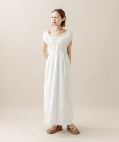 mline（エムライン）の「[mline]ストライプフレンチスリーブワンピース（ワンピース・レディース・オフホワイト/イエロー/ブルー・2/1）」の11枚目の写真