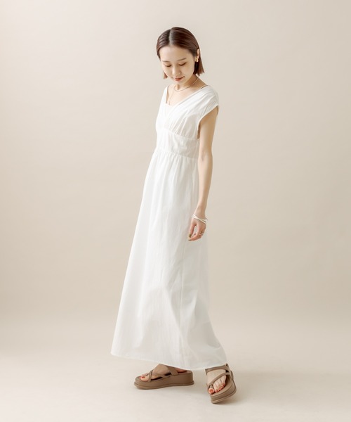 mline（エムライン）の「[mline]ストライプフレンチスリーブワンピース（ワンピース・レディース・オフホワイト/イエロー/ブルー・2/1）」の12枚目の写真