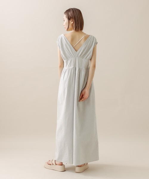 mline（エムライン）の「[mline]ストライプフレンチスリーブワンピース（ワンピース・レディース・オフホワイト/イエロー/ブルー・2/1）」の17枚目の写真