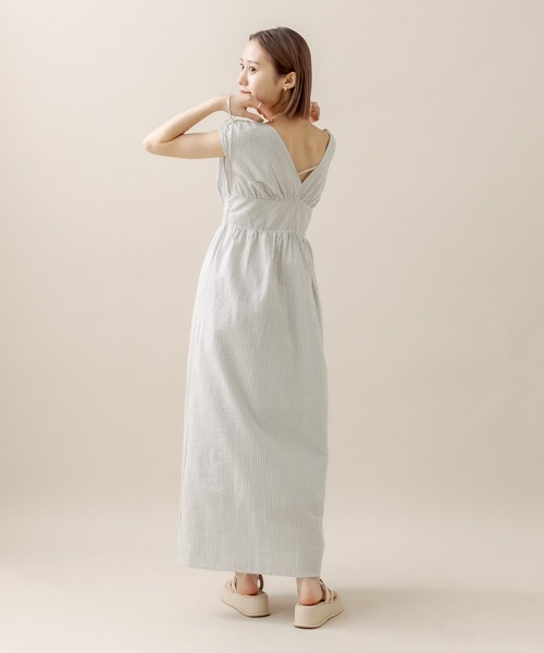 mline（エムライン）の「[mline]ストライプフレンチスリーブワンピース（ワンピース・レディース・オフホワイト/イエロー/ブルー・2/1）」の22枚目の写真