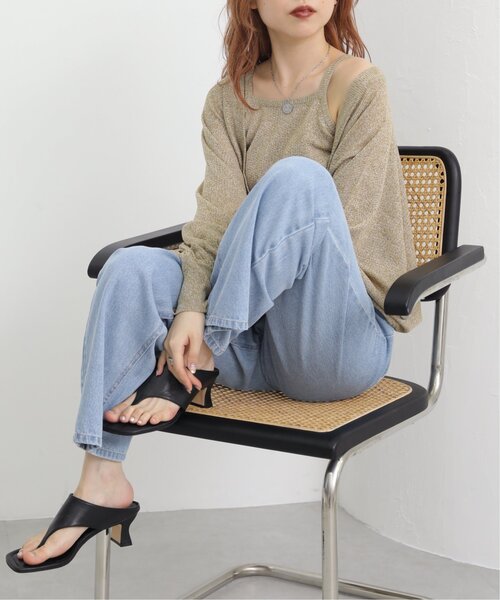 RAY CASSIN(レイカズン)の「ダメージイージーデニム(デニムパンツ・レディース・ベージュ/ネイビー/ブルー・FREE)」の7枚目の写真