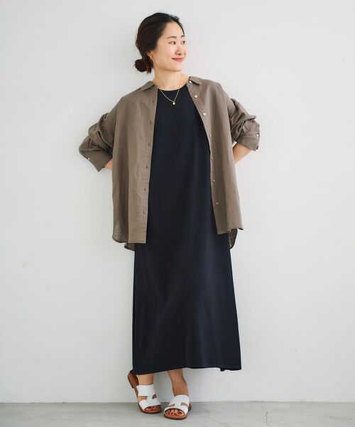 le.coeur blanc（ルクールブラン）の「サイドタックデザインニットワンピース（ワンピース・レディース・ブラック/ベージュ/ブラウン・38）」の10枚目の写真