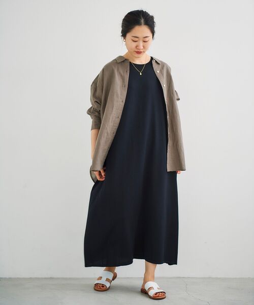 le.coeur blanc（ルクールブラン）の「サイドタックデザインニットワンピース（ワンピース・レディース・ブラック/ベージュ/ブラウン・38）」の15枚目の写真