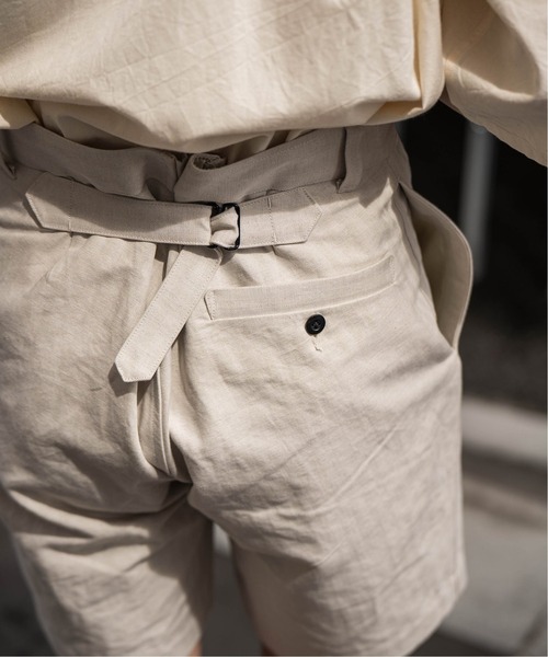 【新品】 ETS.MATERIAUX マテリオ M-38 ベルテッドパンツ EDIFICE パンツ 【ETS.MATERIAUX / マテリオ】LINEN FRENCH WORK