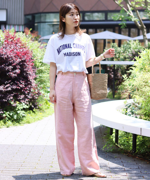 mii(ミー)の「【Mii / ミイ】LINENステッチイリパンツ(その他パンツ・レディース・ピンク/ライトイエロー・SMALL)」の3枚目の写真