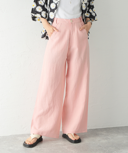 mii(ミー)の「【Mii / ミイ】LINENステッチイリパンツ(その他パンツ・レディース・ピンク/ライトイエロー・SMALL)」の5枚目の写真