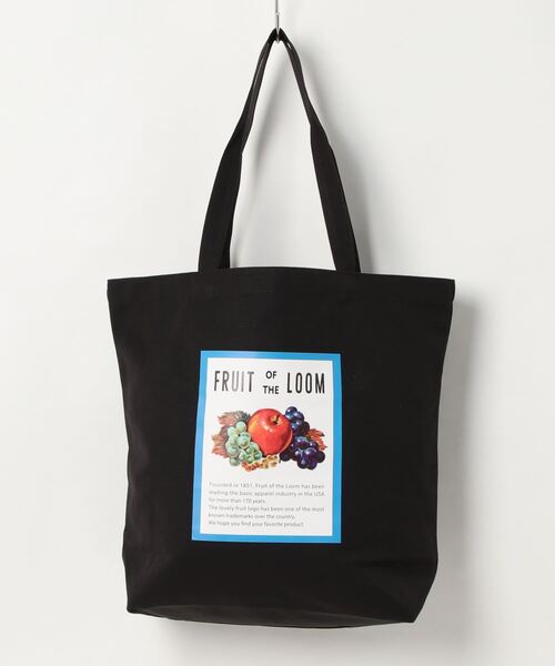 FRUIT OF THE LOOM（フルーツオブザルーム）の「【FRUIT OF THE LOOM】CAL PRINT PL TOTE/トートバッグ（トートバッグ・メンズ・アイボリー/ブラック系その他・FREE）」の2枚目の写真