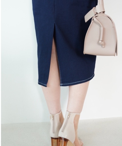 CECIL McBEE（セシルマクビー）の「ストレッチデニムナロースカート（デニムスカート・レディース・サックスブルー/ネイビー・LARGE/MEDIUM）」の5枚目の写真