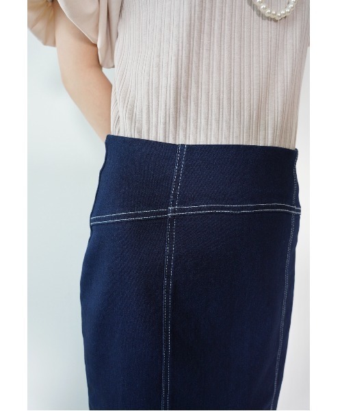 CECIL McBEE（セシルマクビー）の「ストレッチデニムナロースカート（デニムスカート・レディース・サックスブルー/ネイビー・LARGE/MEDIUM）」の9枚目の写真