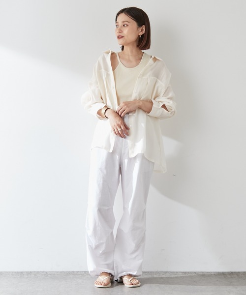 Omekashi(オメカシ)の「【earthy_】オーガニックコットンカップ付リブアシメタンクキャミ(キャミソール・レディース・ブラック/ブルー/アイボリー/キャメル・S/M)」の14枚目の写真