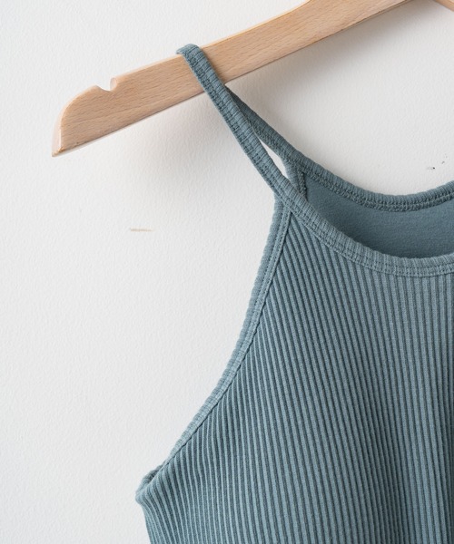 Omekashi(オメカシ)の「【earthy_】オーガニックコットンカップ付リブアシメタンクキャミ(キャミソール・レディース・ブラック/ブルー/アイボリー/キャメル・S/M)」の6枚目の写真