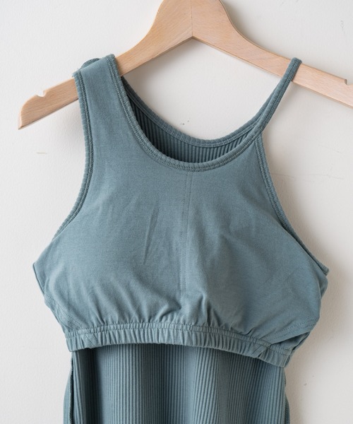 Omekashi(オメカシ)の「【earthy_】オーガニックコットンカップ付リブアシメタンクキャミ(キャミソール・レディース・ブラック/ブルー/アイボリー/キャメル・S/M)」の12枚目の写真