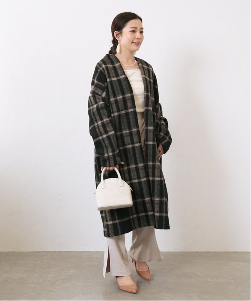 B.C STOCK（ベーセーストック）の「ライトニットガウンコート*（カーディガン/ボレロ・レディース・ブラック/ブラウン/ベージュ・FREE）」の4枚目の写真