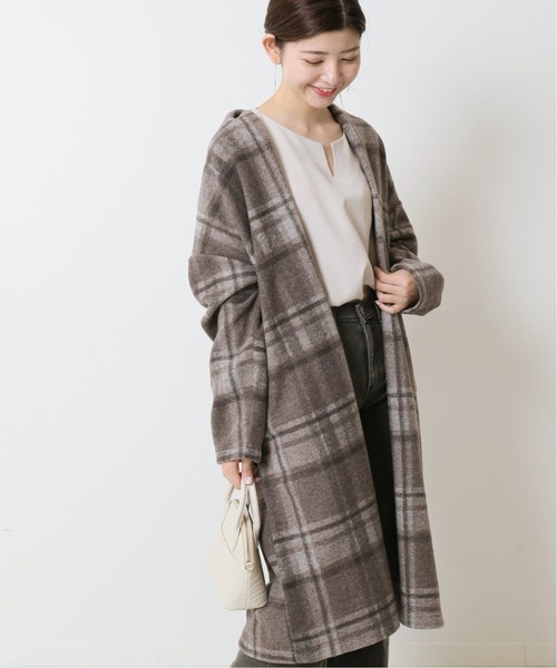 B.C STOCK（ベーセーストック）の「ライトニットガウンコート*（カーディガン/ボレロ・レディース・ブラック/ブラウン/ベージュ・FREE）」の9枚目の写真