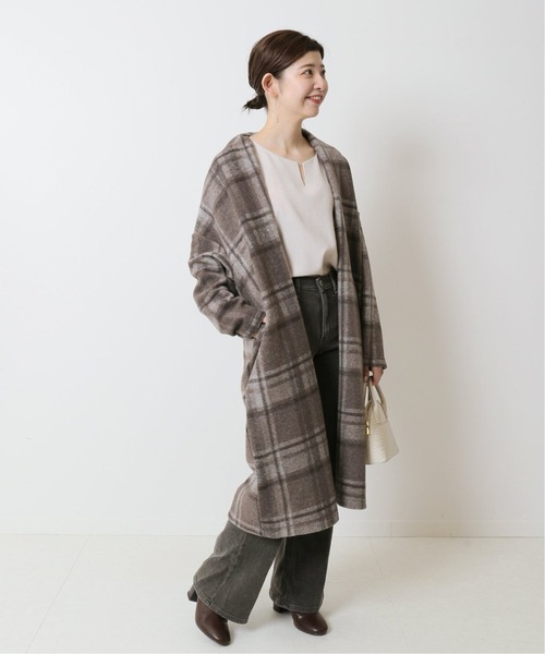 B.C STOCK（ベーセーストック）の「ライトニットガウンコート*（カーディガン/ボレロ・レディース・ブラック/ブラウン/ベージュ・FREE）」の15枚目の写真