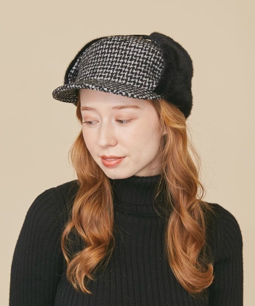 kaorinomori(カオリノモリ)の「kaorinomori アンテキャップ(キャップ・レディース・ブラック/ライトブルー/ブラウン・M/57.5cm)」の4枚目の写真