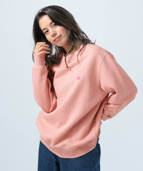 Champion(チャンピオン)の「【Champion(チャンピオン)】別注スウェット刺繍LS(Tシャツ/カットソー・レディース・ライトグレー/オフホワイト/ピンク/グリーン・FREE)」の4枚目の写真
