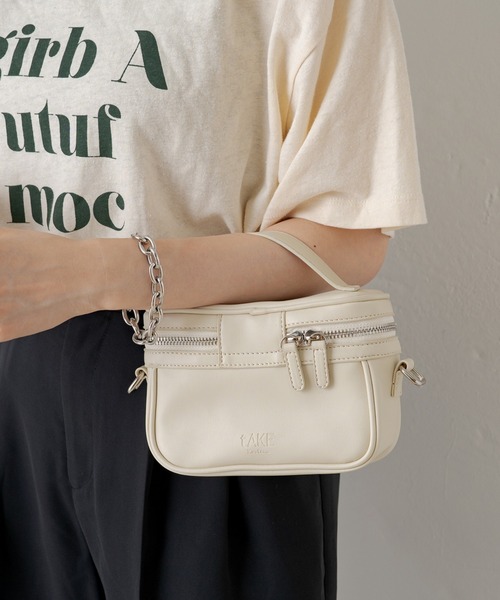 Kastane（カスタネ）の「バニティBAG（ショルダーバッグ・レディース・ブラック/アイボリー/ピンク・FREE）」の4枚目の写真