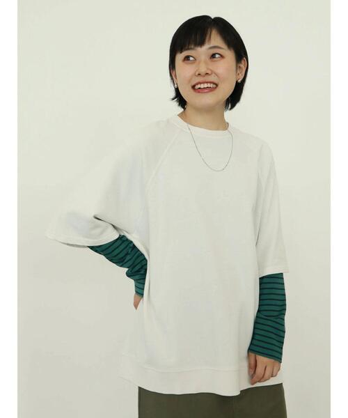 CRAFT STANDARD BOUTIQUE(クラフトスタンダードブティック)の「ピグメントダイラグランH/Sスウェット *(Tシャツ/カットソー・レディース・チャコールグレー/ライトブラウン/ライトグレー/ブルー/レッド・FREE)」の6枚目の写真