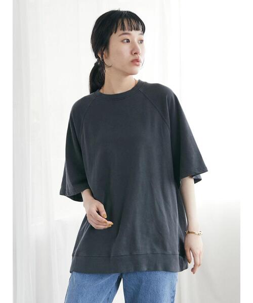 CRAFT STANDARD BOUTIQUE(クラフトスタンダードブティック)の「ピグメントダイラグランH/Sスウェット *(Tシャツ/カットソー・レディース・チャコールグレー/ライトブラウン/ライトグレー/ブルー/レッド・FREE)」の7枚目の写真