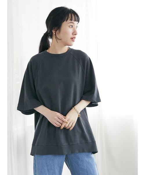 CRAFT STANDARD BOUTIQUE(クラフトスタンダードブティック)の「ピグメントダイラグランH/Sスウェット *(Tシャツ/カットソー・レディース・チャコールグレー/ライトブラウン/ライトグレー/ブルー/レッド・FREE)」の11枚目の写真
