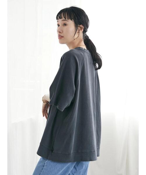 CRAFT STANDARD BOUTIQUE(クラフトスタンダードブティック)の「ピグメントダイラグランH/Sスウェット *(Tシャツ/カットソー・レディース・チャコールグレー/ライトブラウン/ライトグレー/ブルー/レッド・FREE)」の12枚目の写真