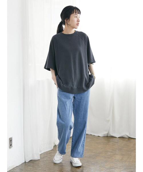 CRAFT STANDARD BOUTIQUE(クラフトスタンダードブティック)の「ピグメントダイラグランH/Sスウェット *(Tシャツ/カットソー・レディース・チャコールグレー/ライトブラウン/ライトグレー/ブルー/レッド・FREE)」の14枚目の写真