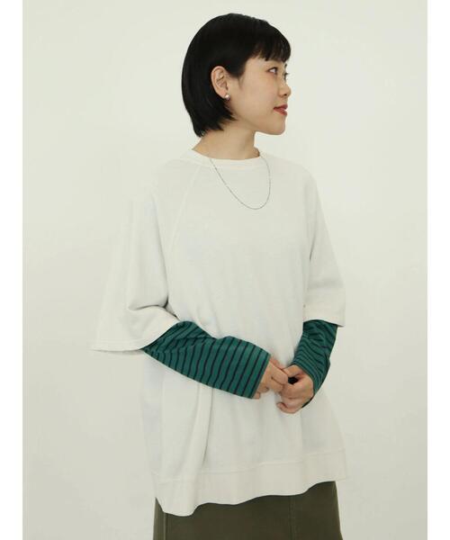 CRAFT STANDARD BOUTIQUE(クラフトスタンダードブティック)の「ピグメントダイラグランH/Sスウェット *(Tシャツ/カットソー・レディース・チャコールグレー/ライトブラウン/ライトグレー/ブルー/レッド・FREE)」の21枚目の写真