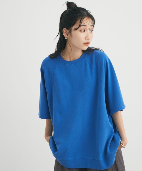 CRAFT STANDARD BOUTIQUE(クラフトスタンダードブティック)の「ピグメントダイラグランH/Sスウェット *(Tシャツ/カットソー・レディース・チャコールグレー/ライトブラウン/ライトグレー/ブルー/レッド・FREE)」の4枚目の写真